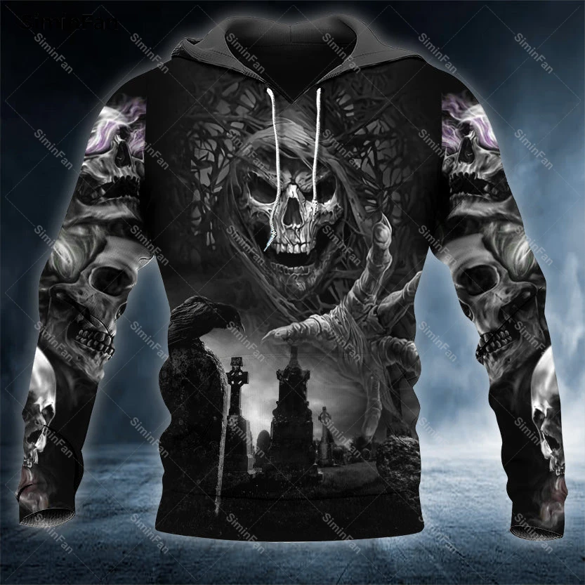 Praying For The Death Skull 3D Full Printed Hoodies Zipper Jacket Mens Hooded Pullover Coat Unisex Outwear Casual Sweatshirt Top