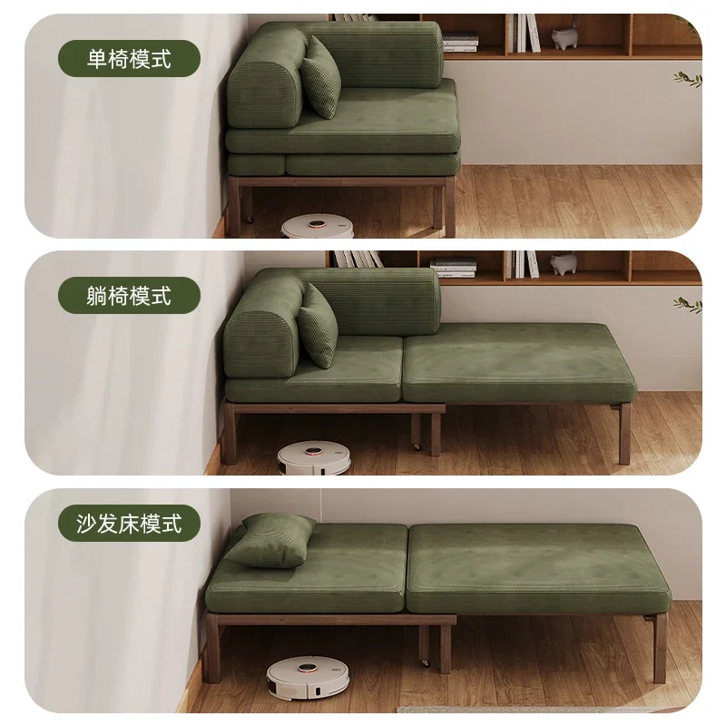 أريكة سرير قابلة للطي، شقة صغيرة واحدة، غرفة معيشة، سرير أريكة منزلي من الخشب الصلب، دراسة متعددة الوظائف قابلة للسحب #2