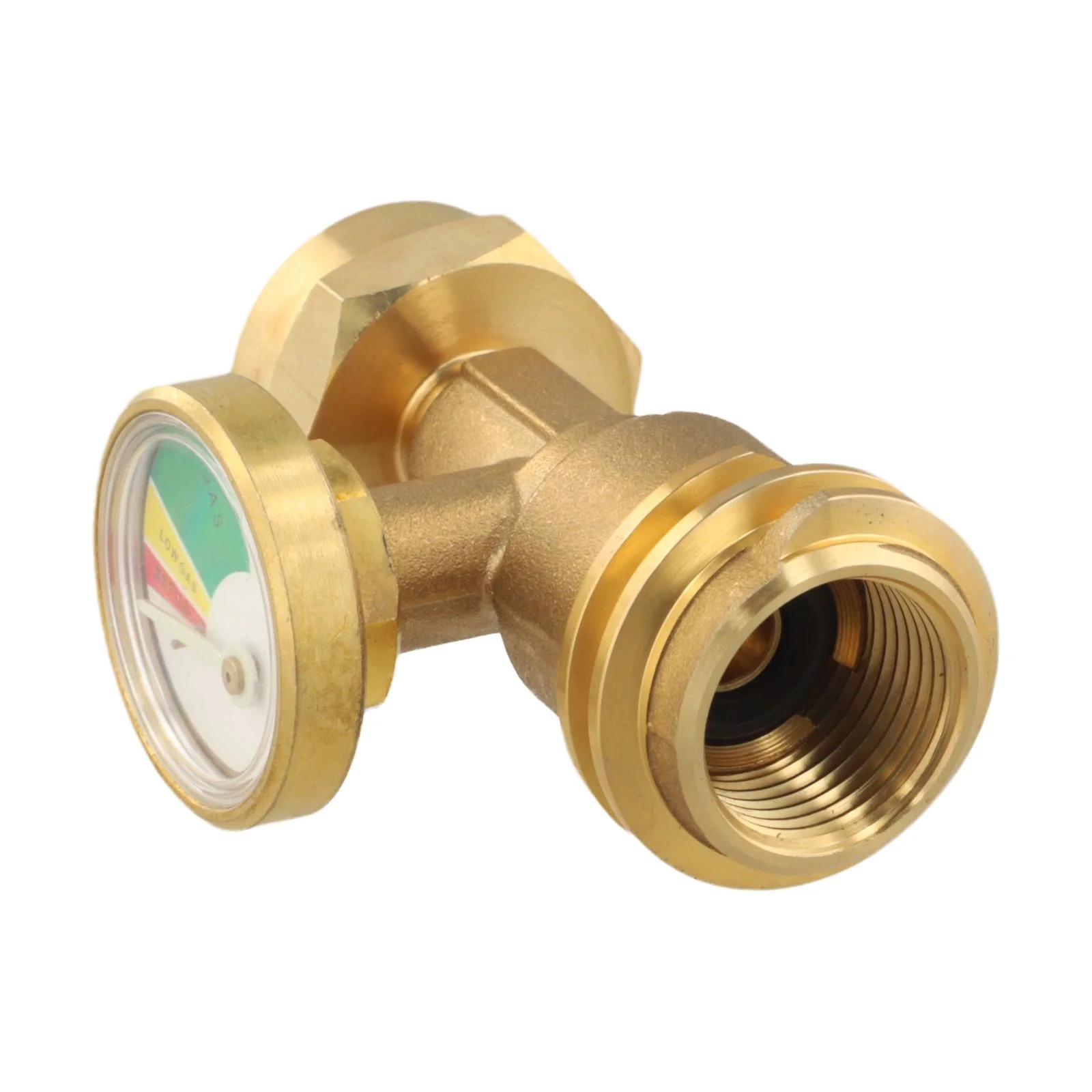 Camping Use European Connection Brass Gas Adapter For European Cylinders Pressure Gauge Hand-Tightened Mechanism
