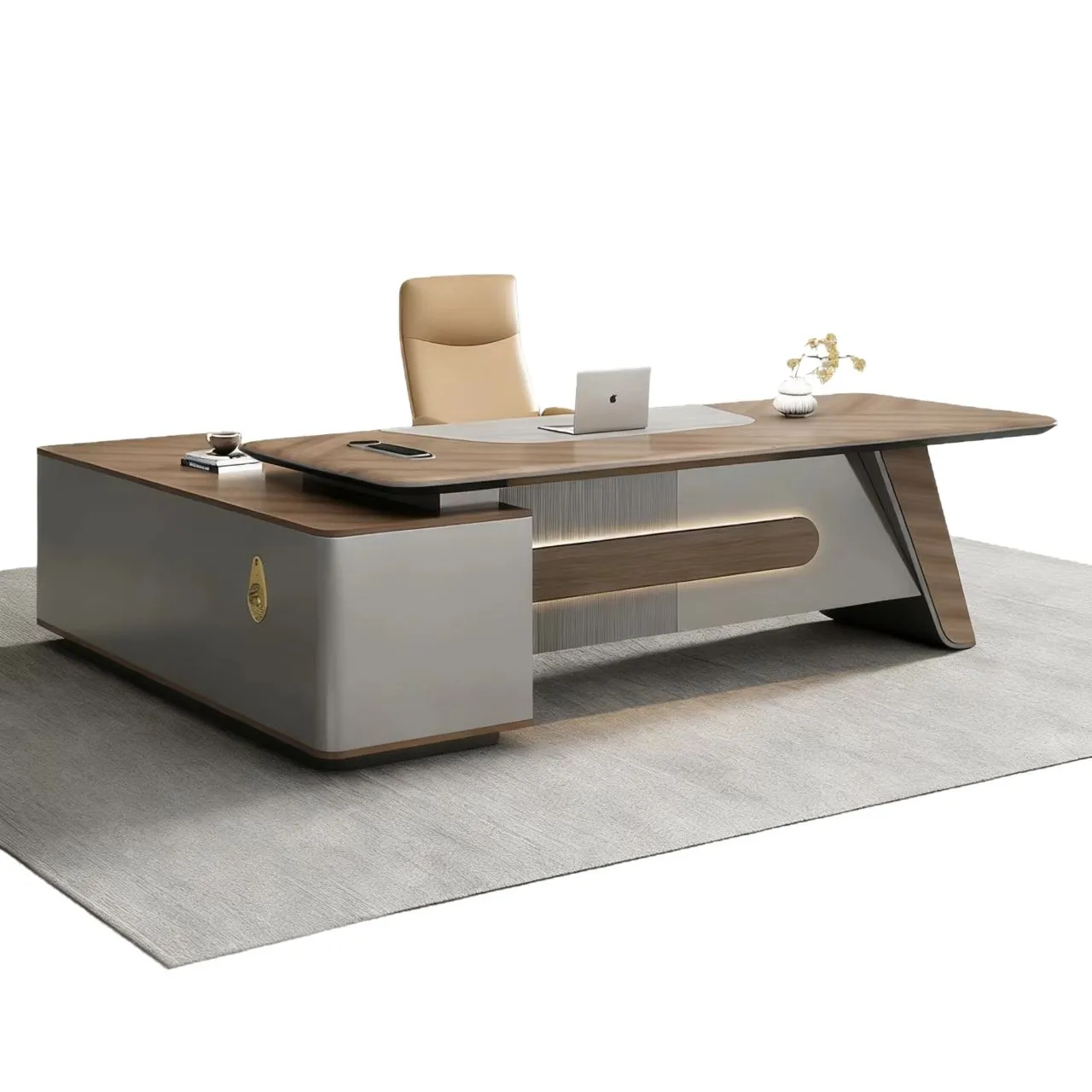 

Boss,desk, simple modern wireless charging, high-end leadership office, desk, computer desk, president