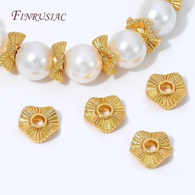 

18K Gold Plated Fluted Wavy Flower Spacer Bead,Vertical Ribbed Round Petal Spacer Metal Washer For DIY Jewelry Making Findings