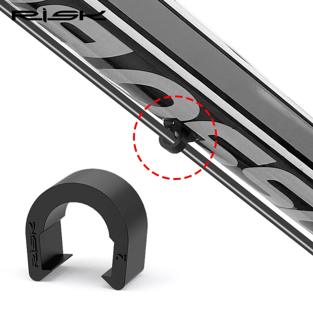 RISK 20/200pcs Plastic C-Type Buckle for Bike Shift and Brake Cable within O.D. 6mm, Bicycle Oil Tube Lock Clip Housing Clamp - view 2