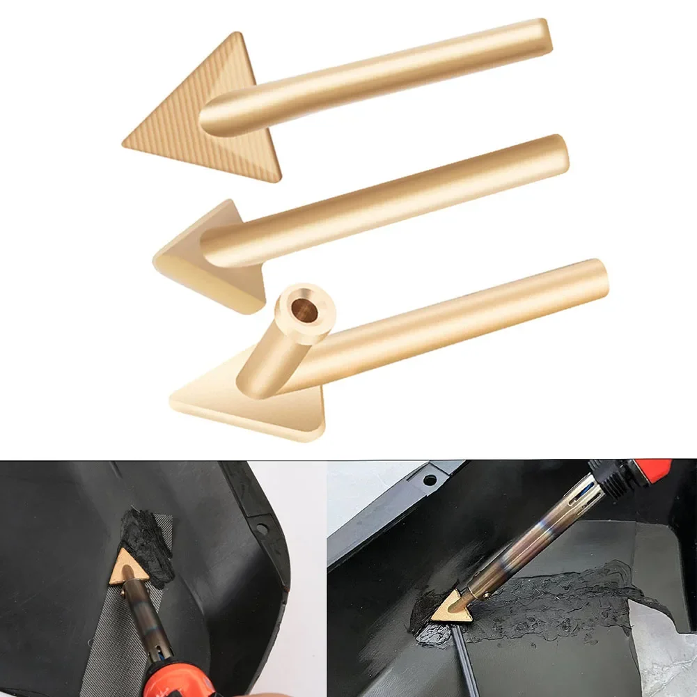 

3PCS Welder Soldering Tips Copper Triangular Smoothing Head Replace For 80 Watt Iron Plastic Welding TPO, TEO, PP Auto Bumper