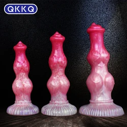 QKKQ Sex Toys Fantasy Huge Dog Dildo Man And Woman Gay Masturbators Animal Big Knot Penis Adult Supplies 3 Sizes Anal Plug 18