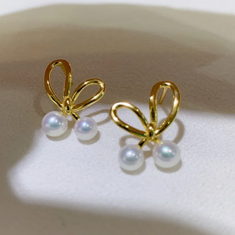 

SGARIT 925 Sterling Silver Pearl Earrings Freshwater Pearl Earrings in White with Pink Overtone for Women Fashion Jewelry SE91