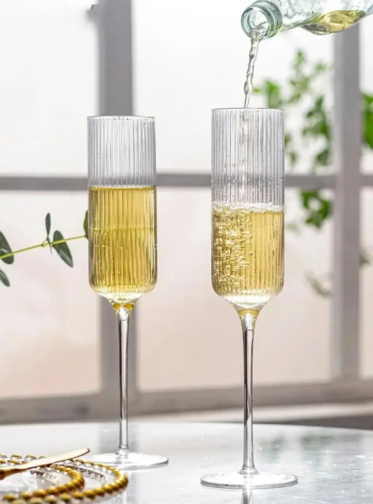 

Striped Crystal Glass Champagne Glasses Sparkling Wine Tall Glasses Set Of Sweet Wine Glasses Home Wine Glasses Grape Wine Cup