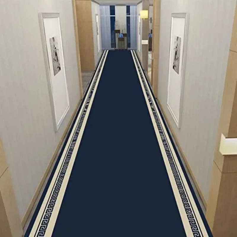 Luxury Long Corridor Carpet Non-slip Red HOTEL Floor Mat European Hallway Runner Home Decoration Room Lint-free Bedsdie Rug