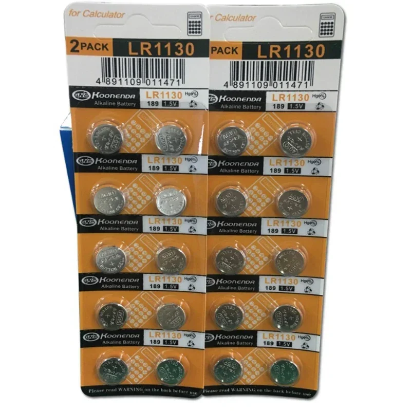 10pcs 1.55V AG10 LR1130 389A 198 LR54 Button Batteries 189 L1131 Cell Coin Alkaline Battery SR54 389  Alkaline batteria