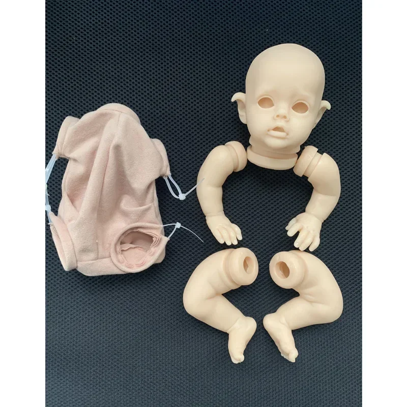 12Inch Mini Reborn Kit Elf FLO Unfinished Vinyl Kit Unpainted DIY Blank Reborn Baby Doll Parts with Cloth Body