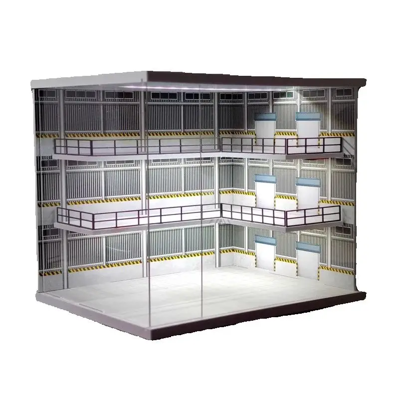 

1/64 парковочный гараж, модель автомобиля, чехол для хранения, многоуровневая коробка с подсветкой, игрушка в подарок, диорама, сцена в сборе, сделай сам