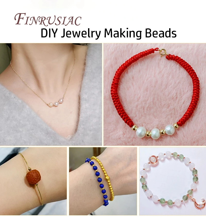 2/2,5/3/4/5/6MM Runde Nahtlose Perlen 14K Gold Überzogene Metall glatte Spacer Perlen Für Armband Hohe Qualität DIY Schmuck Zubehör – Detail 10