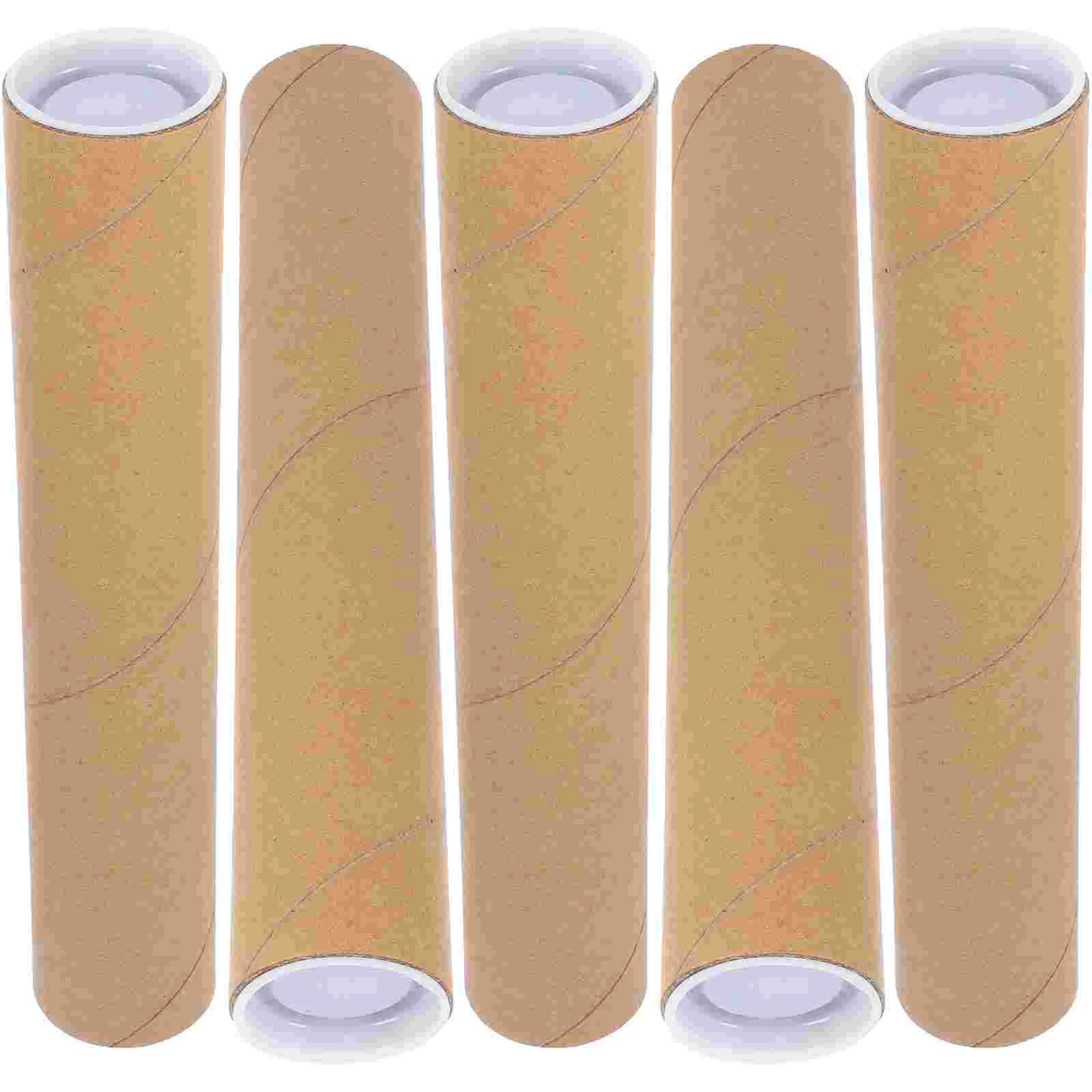 Tubes de papier de stockage d'illustration, affiche de tube aciers, peinture, document, plan, carton, rouleau, épaisseur de paroi de 3mm, 5 pièces