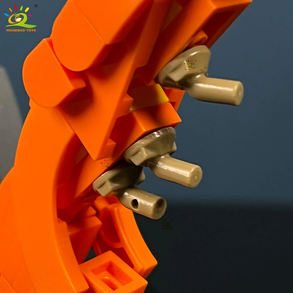 HUIQIBAO Kreatives MOC-Baustein-Garnelen-Modell, Figuren, Puzzle, Montage, Internet-Berühmtheit, kreative Parodien, zusammengebautes Spielzeug – Detail 9