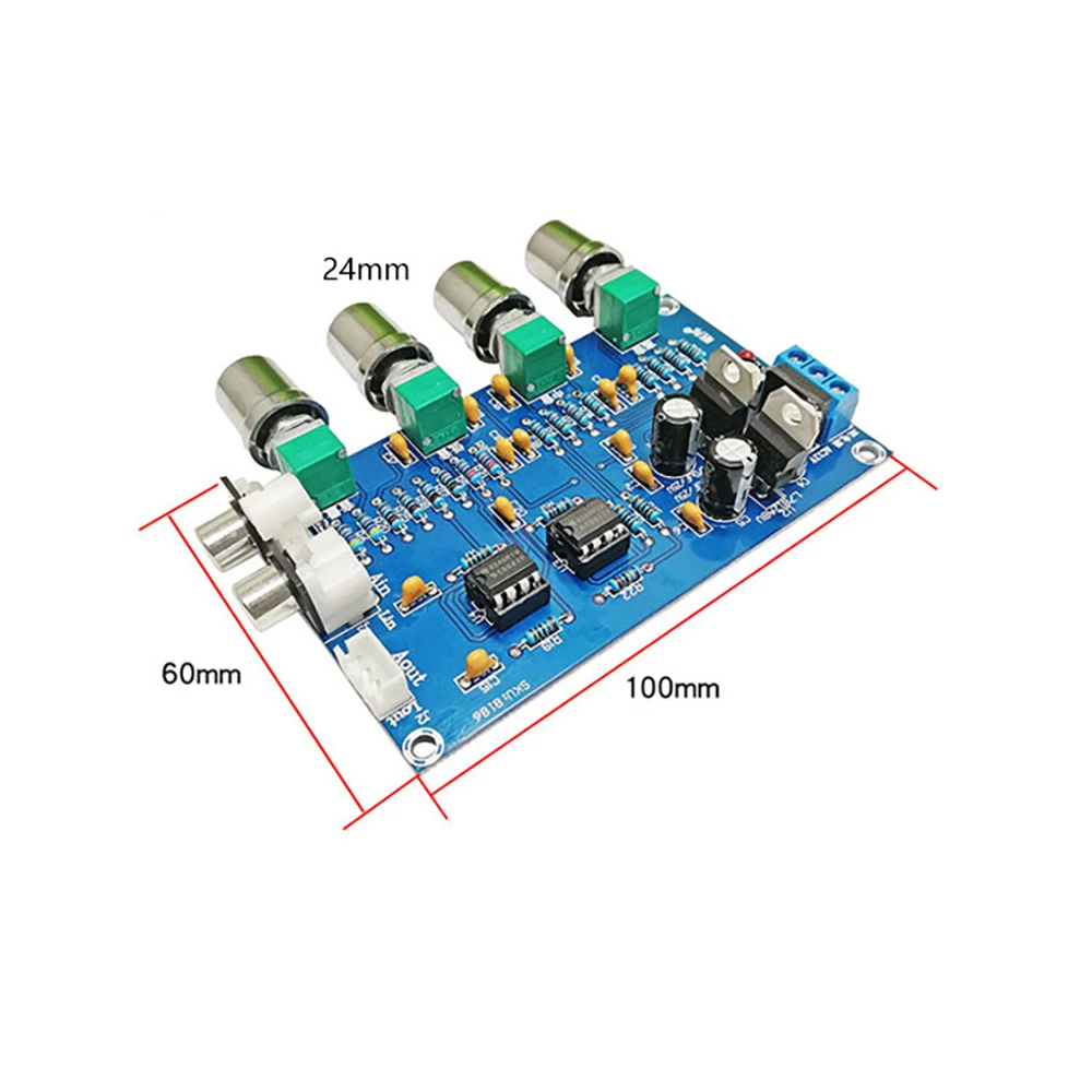 NE5532 Stereo Pre-amp Preamplifier Tone Board Audio 4 Channels Amplifier Module 4CH Control Circuit Telephone Preamp
