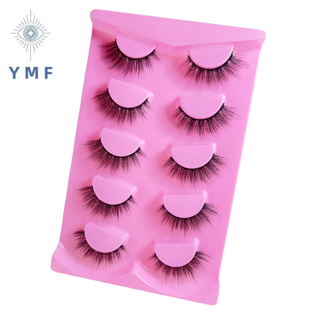 False Lashes 1Boxes 5 Pairs Natural 6D False Eyelashes Makeup Tool Fake Eye Lashes Faux Cils Make Up in Bulk