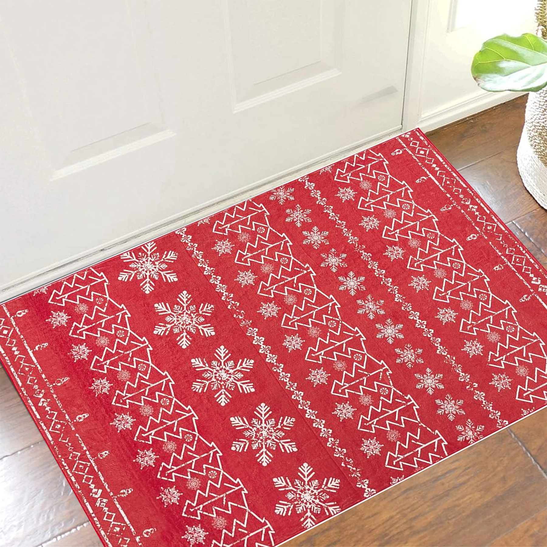 90*150 120*180 60*180 60*250 سنتيمتر عيد الميلاد موضوع الأحمر والبني السجاد المضادة للانزلاق ويمكن غسل الغسالة السجاد لغرفة المعيشة غرفة نوم #5