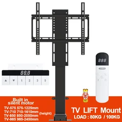 TV Lift Motorized With Remote Control 80KgLoad  MAX100Inch LED LCD Monitor Holder Mount Height Adjustable Silent Motor