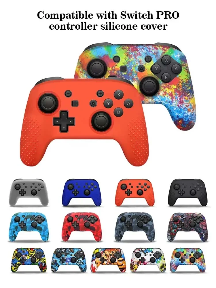 DATA FROG Anti-Rutsch-Schutzhülle aus weichem Silikon mit Joystick-Griffkappen für Switch Pro Game Controller Gamepad-Zubehör