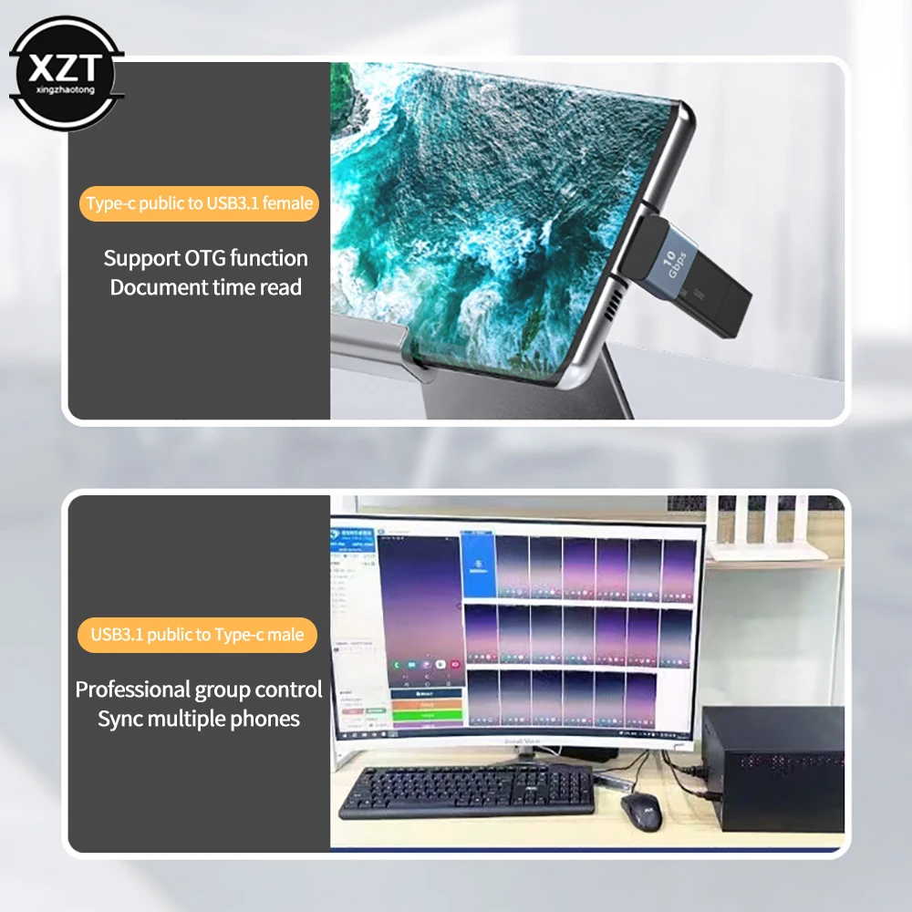 Tipo C Macho para USB A Fêmea/Tipo C Macho para USB A Masculino OTG Data Sync Converter Adapter para Celular Tablet Laptop