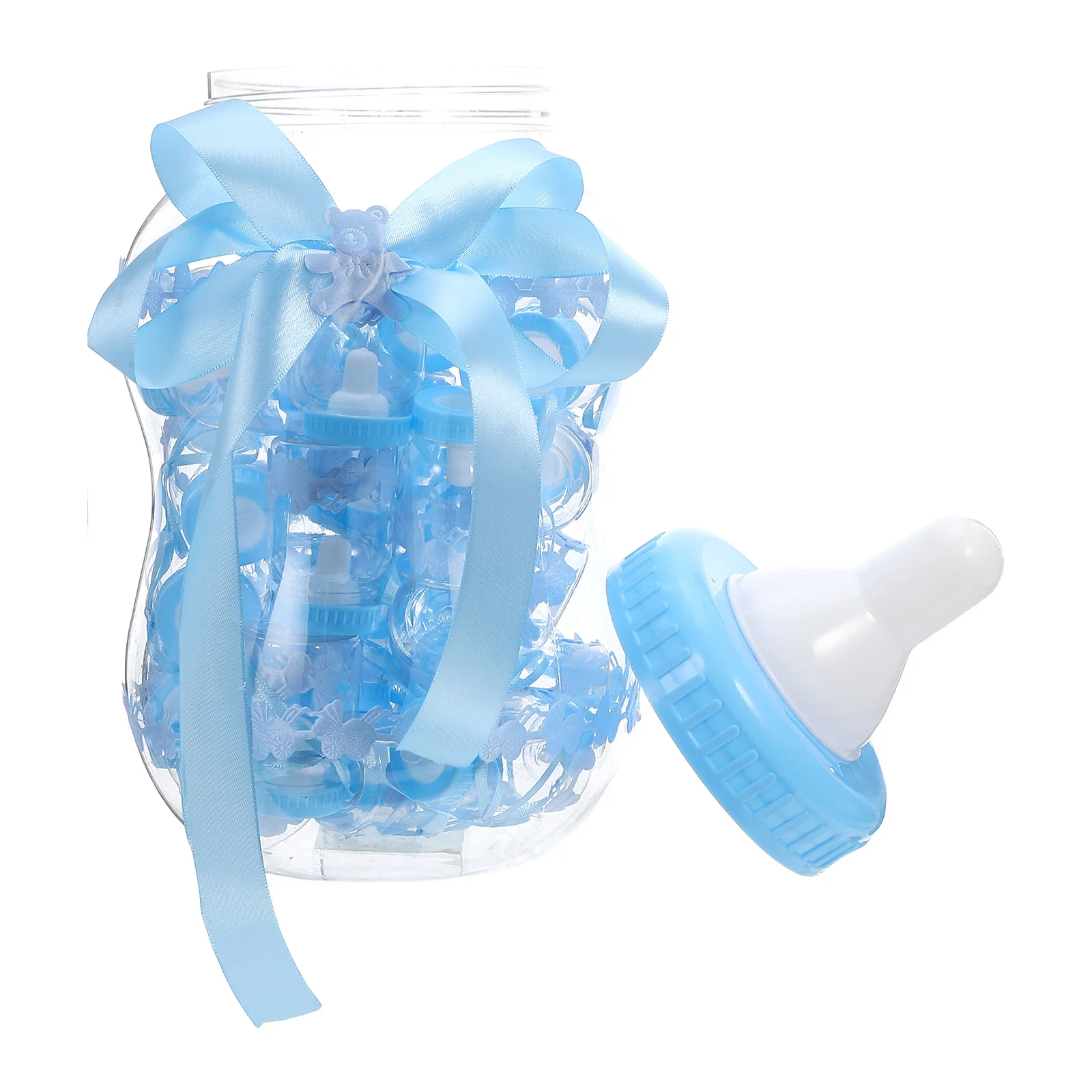 

1Set Party Candy Box 30 Clear Mini Bottles Multipurpose Transparent Candy Storage Container Ideal for Shower Wedding Favors