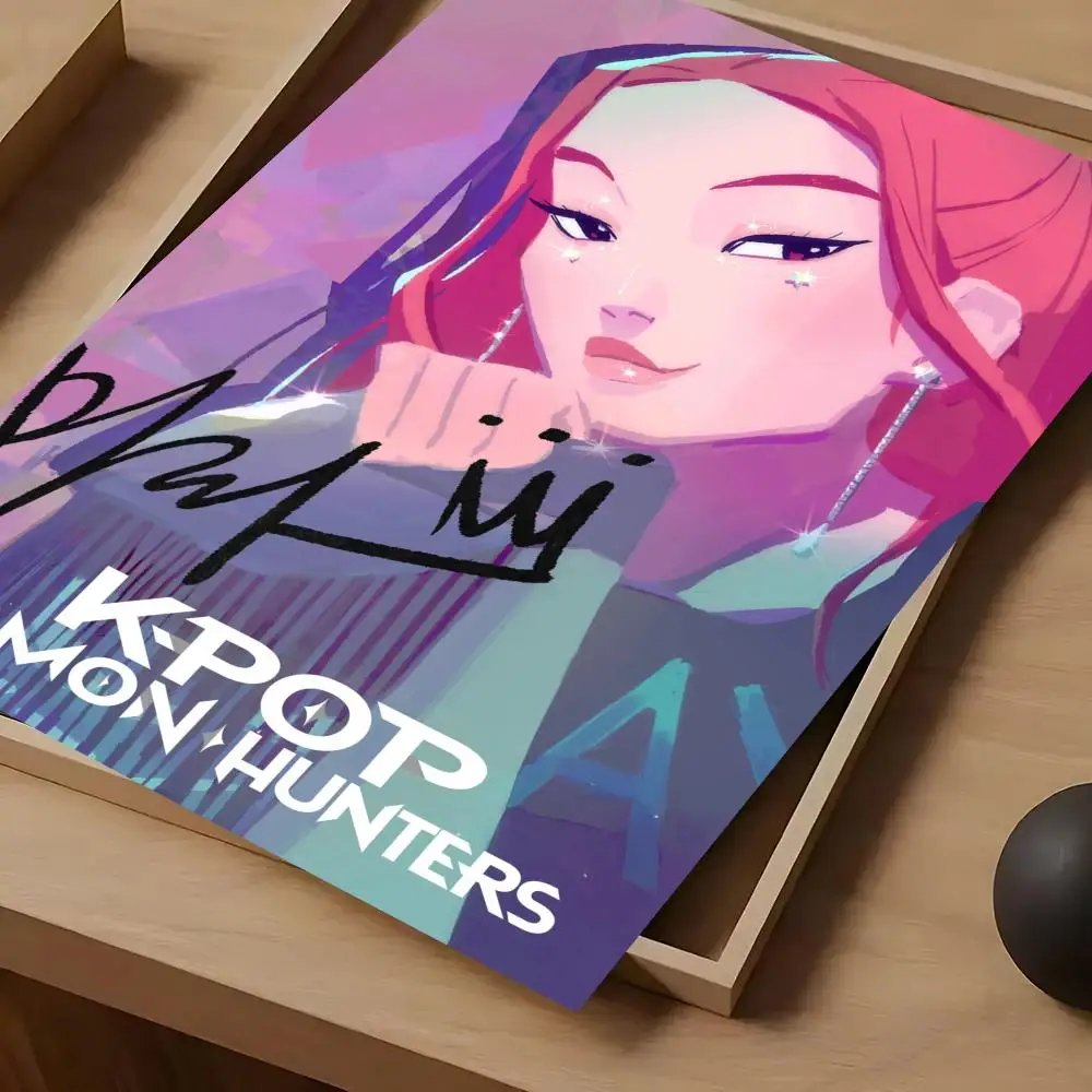 KPop Demon Hunters Poster For Self-adhesive Art Waterproof Paper Sticker Coffee House Bar Room Wall Decor - view 4
