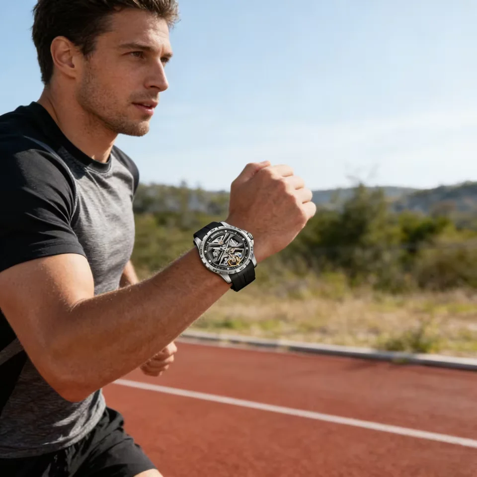 New AILANG Fashion Skeleton Tourbillon Mechanical Watches Sport Waterproof Silicone Strap Automatic Hollow Watch Relojes Hombre