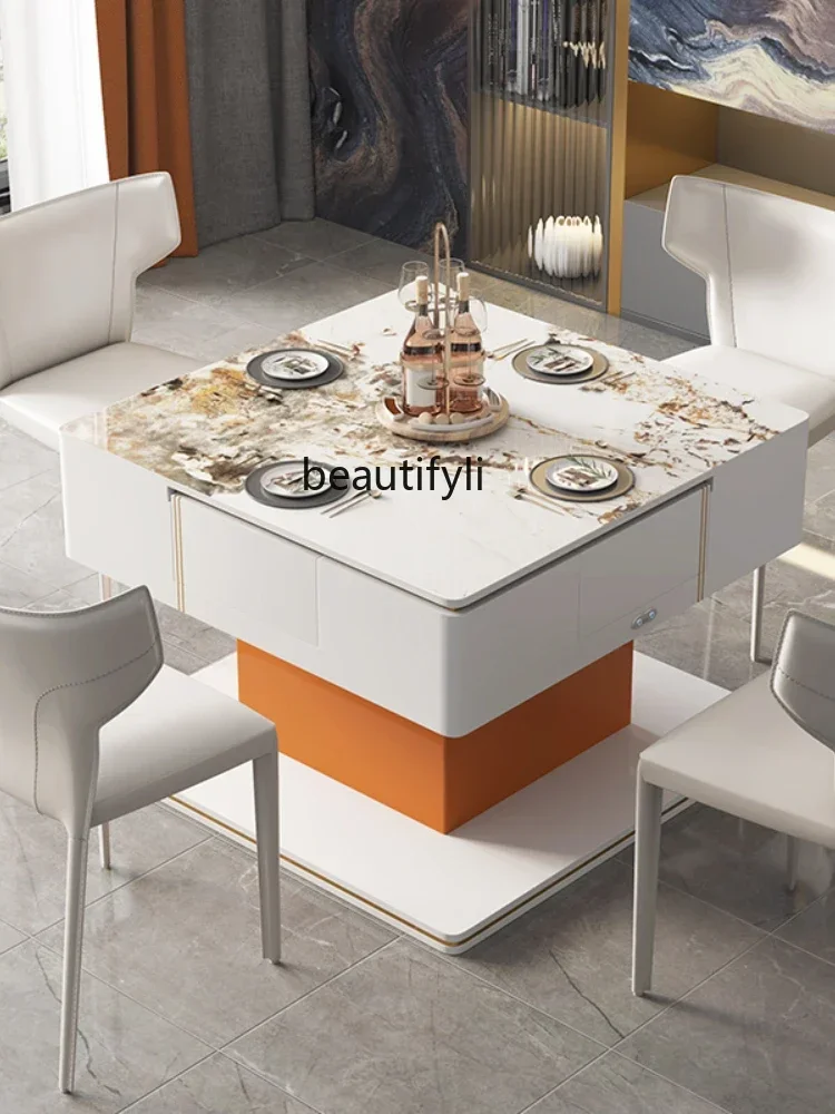 Mahjong Table Simple Modern Household Electric Multi-Function Lifting Mahjong Machine Stone Plate Coffee Table Dual-Use