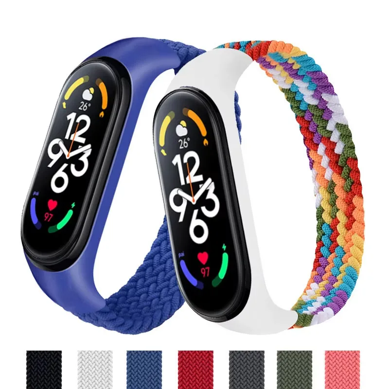 Nylon geflochtene Solo Loop für Xiaomi Mi Band 7 6 Armband Armband NFC …