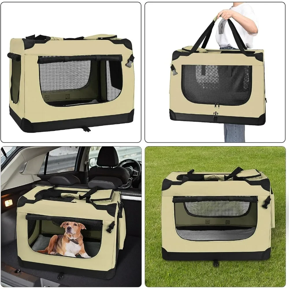 Soft Sided Pet Carrier for Dogs and Cats, Convenient and Comfortable Travel Solution for Small Animals (Beige), Pet Carriers