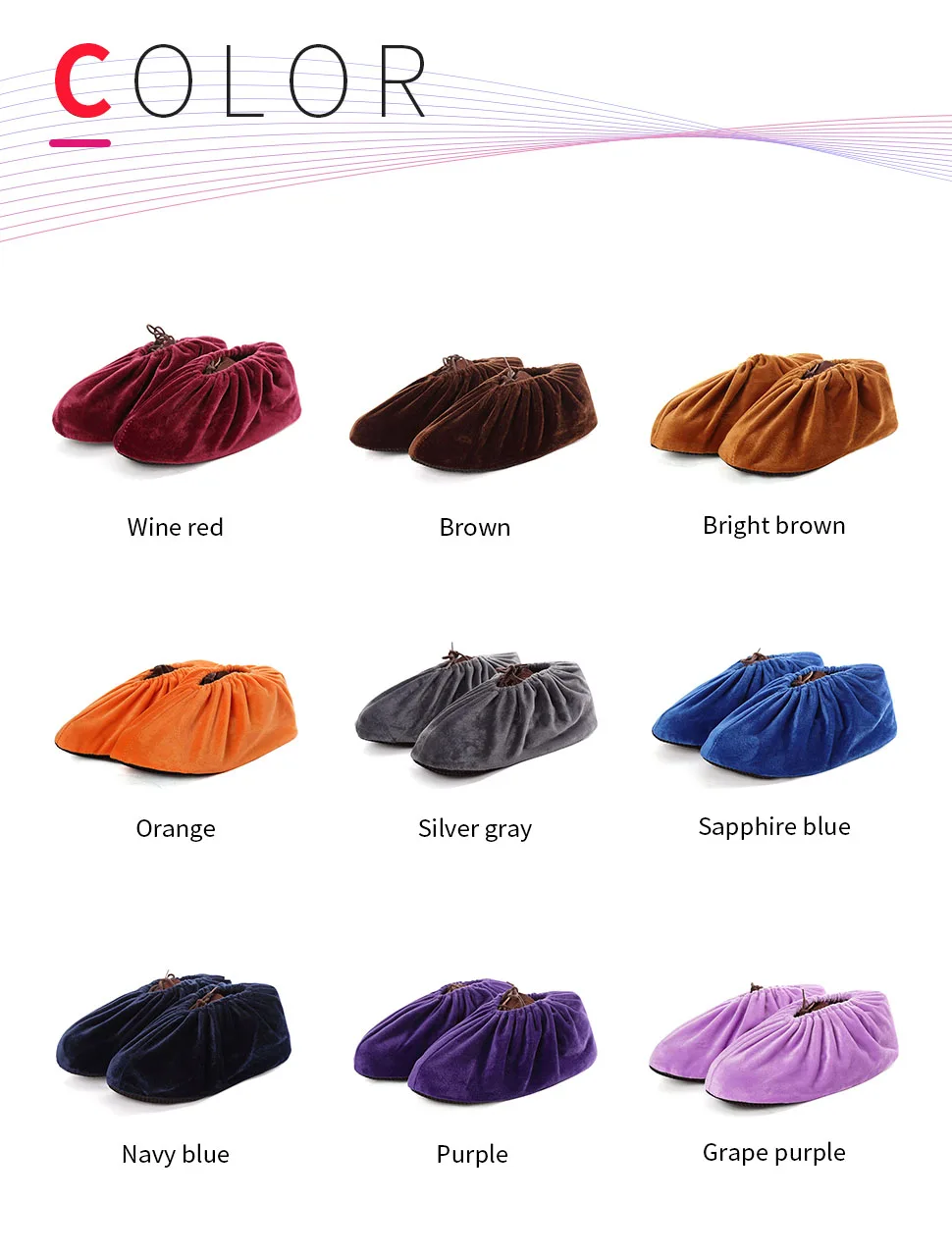 1 paar Haushalt Flanell Schuh Abdeckungen Dicke Wiederverwendbare Nicht-slip Überschuhe Indoor Halten Boden Teppich Reinigung Schuhe Hausschuhe Schutz – Detail 2