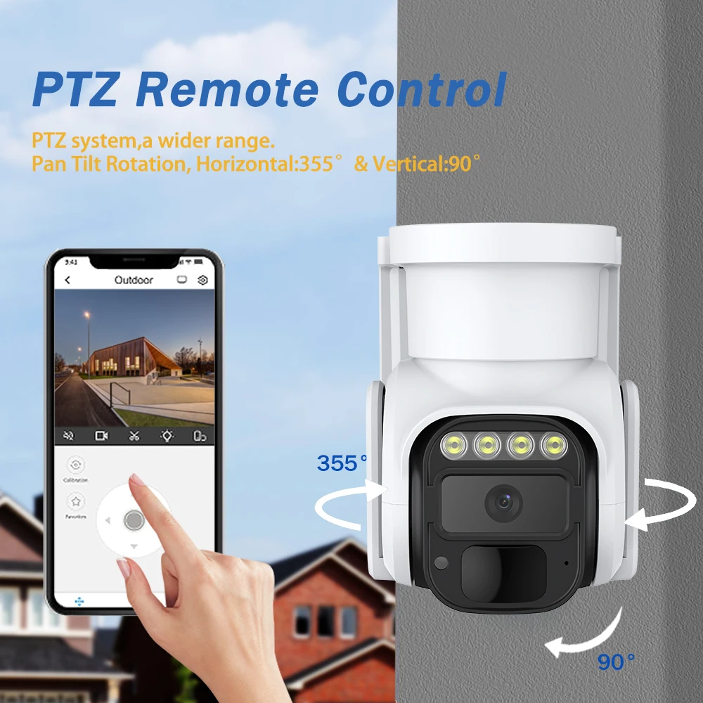 ICam-cámara inteligente de seguridad para exteriores, dispositivo de vigilancia CCTV con tarjeta SIM 4G de 5MP, protección Solar PTZ, IP, batería de energía, 365