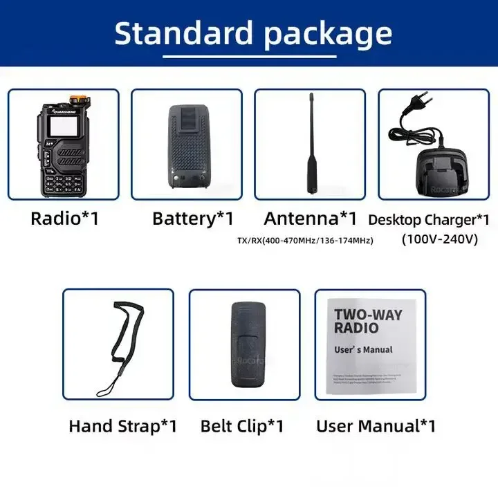 Radio bidirectionnelle haute puissance, longue durée de vie de la batterie, compteur mort, talkie walperforé, communication longue portée, sans fil, extérieur, professionnel