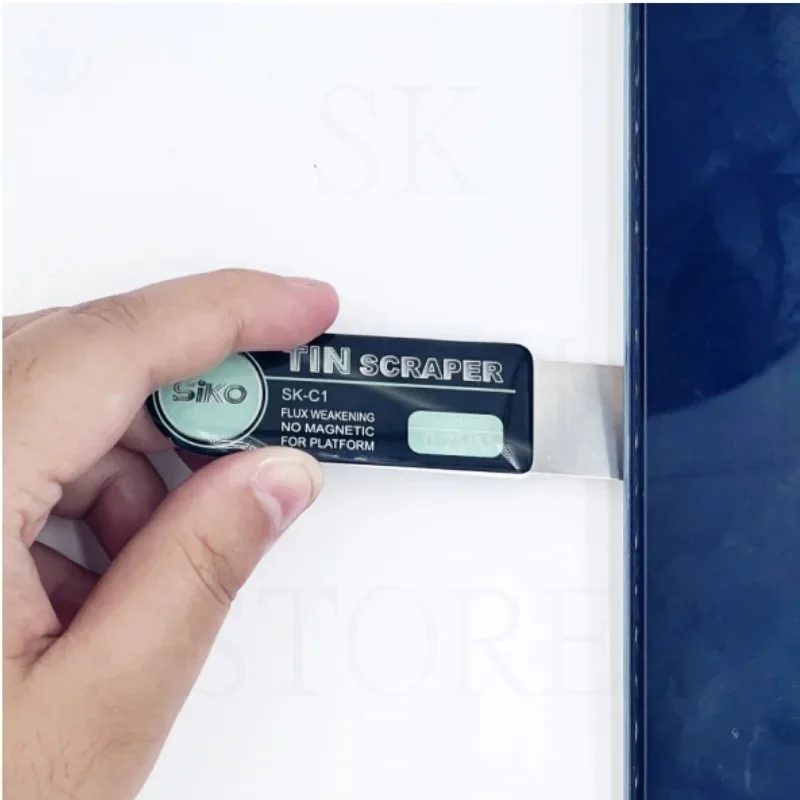 10 حزم عالية صلابة القصدير مكشطة سمك الهاتف المحمول إصلاح لحام لصق كشط سكين شقة مائل الفم شفرة أدوات يدوية