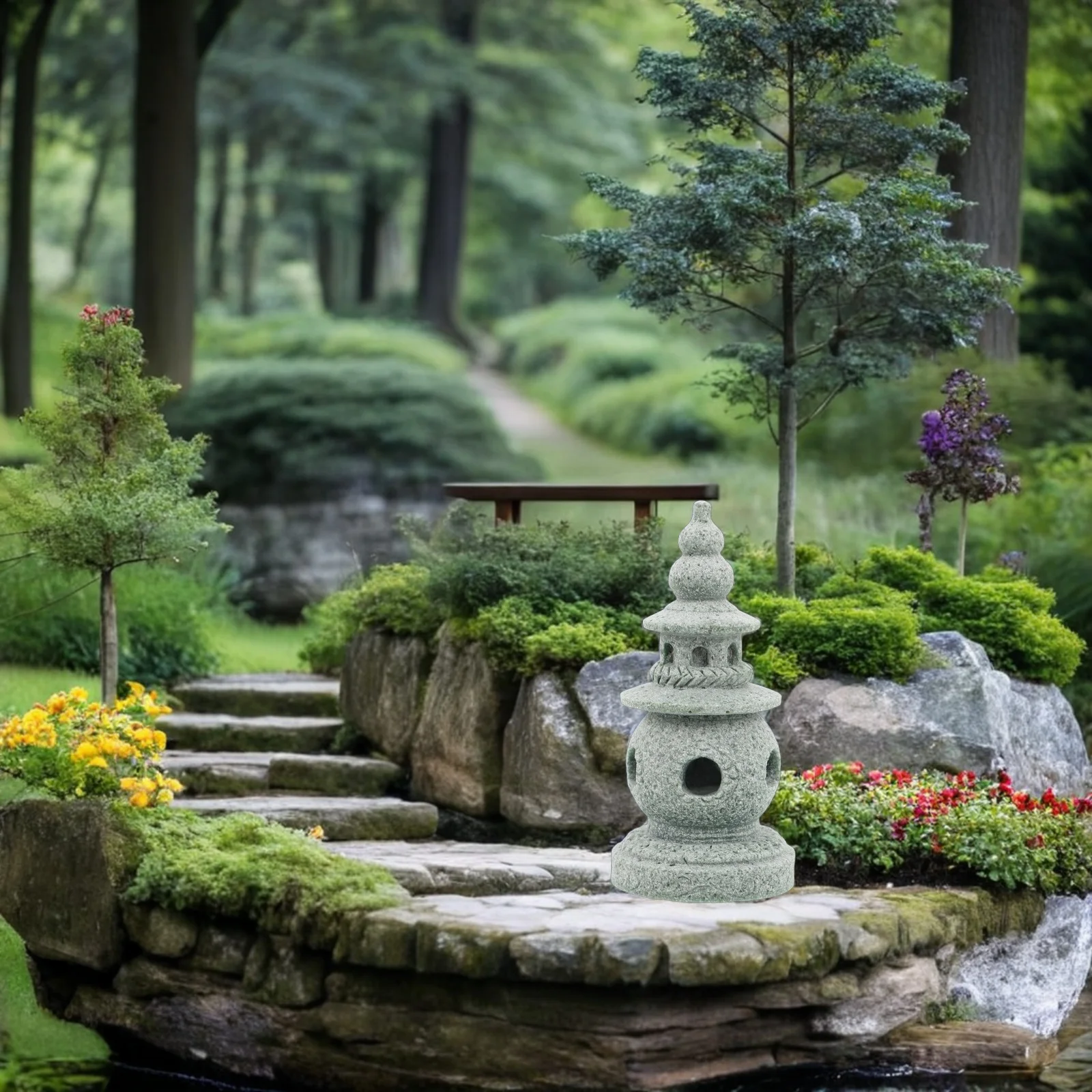 

Elegant Ornaments National Style Figurines Dark Tank Decor Zen Garden Statues Asian Aquarium Pagoda Micro