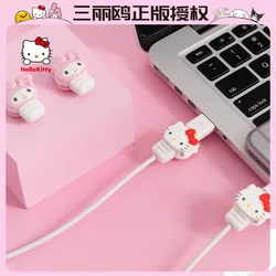 Cute Sanrio Bite Cable Protector My Melody Cinnamoroll Hello Kitty Usb Cable Protector Iphone Ipad Charging Line Anti Fracture