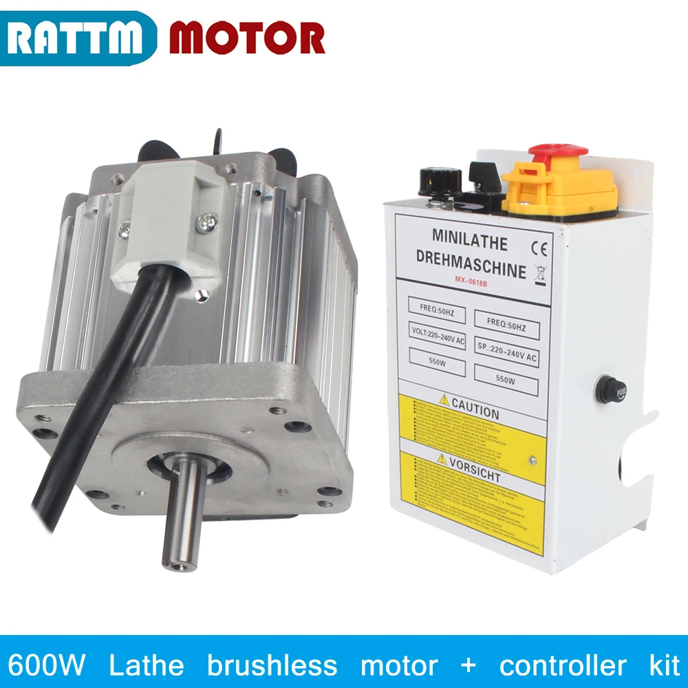 600W DC Brushless Lathe Spindle Motor With Control Board Card Controller Box For CJ 0618 Lathe Updated
