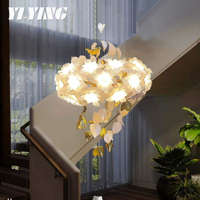 Modern Luxury Crystal Lamp, Living Room Pendant Lamp, All Copper, High end, Grand Villa, Creative Restaurant Lamp, Art Lamp