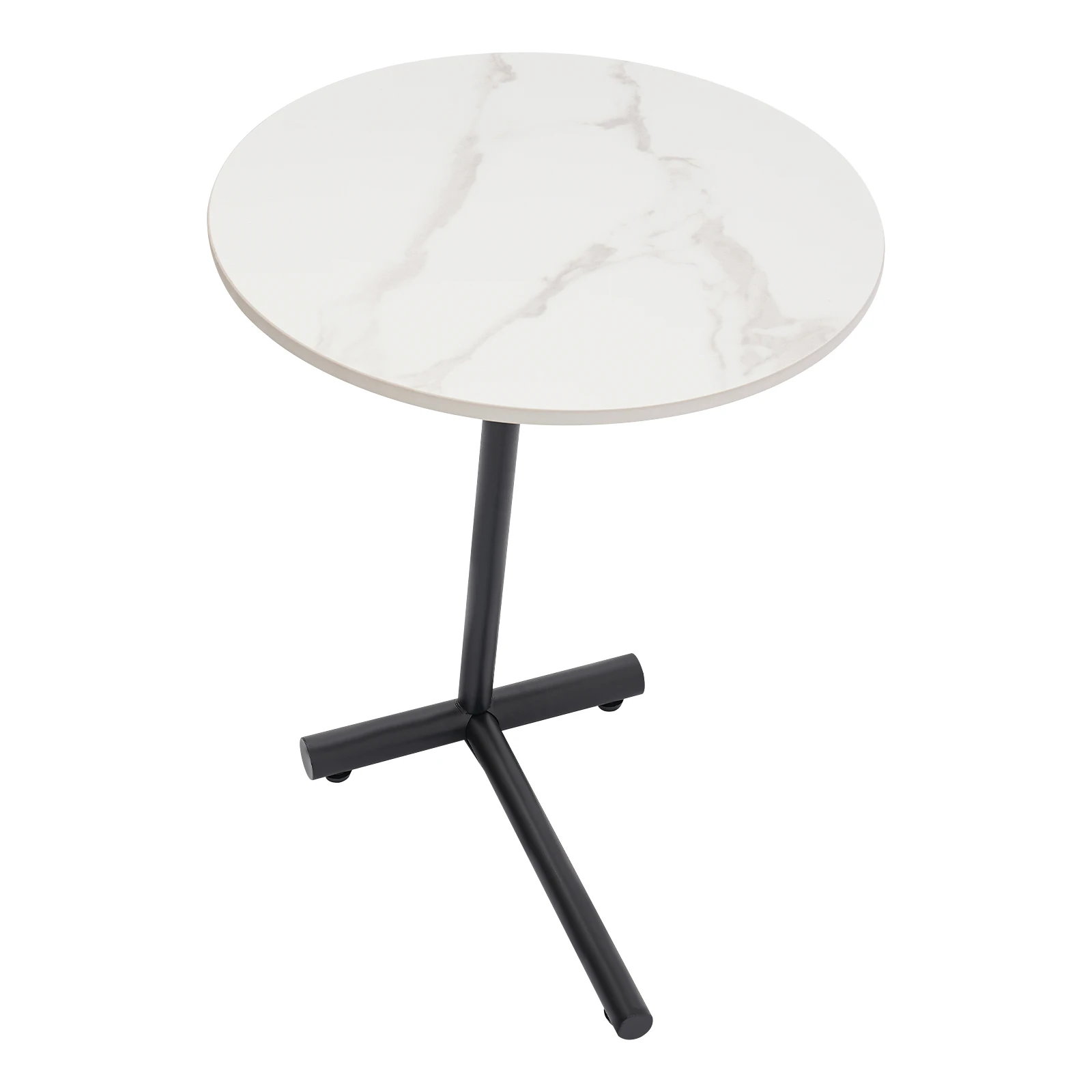 C-Shaped End Table, Premium Rock Plate & Iron, 17.5