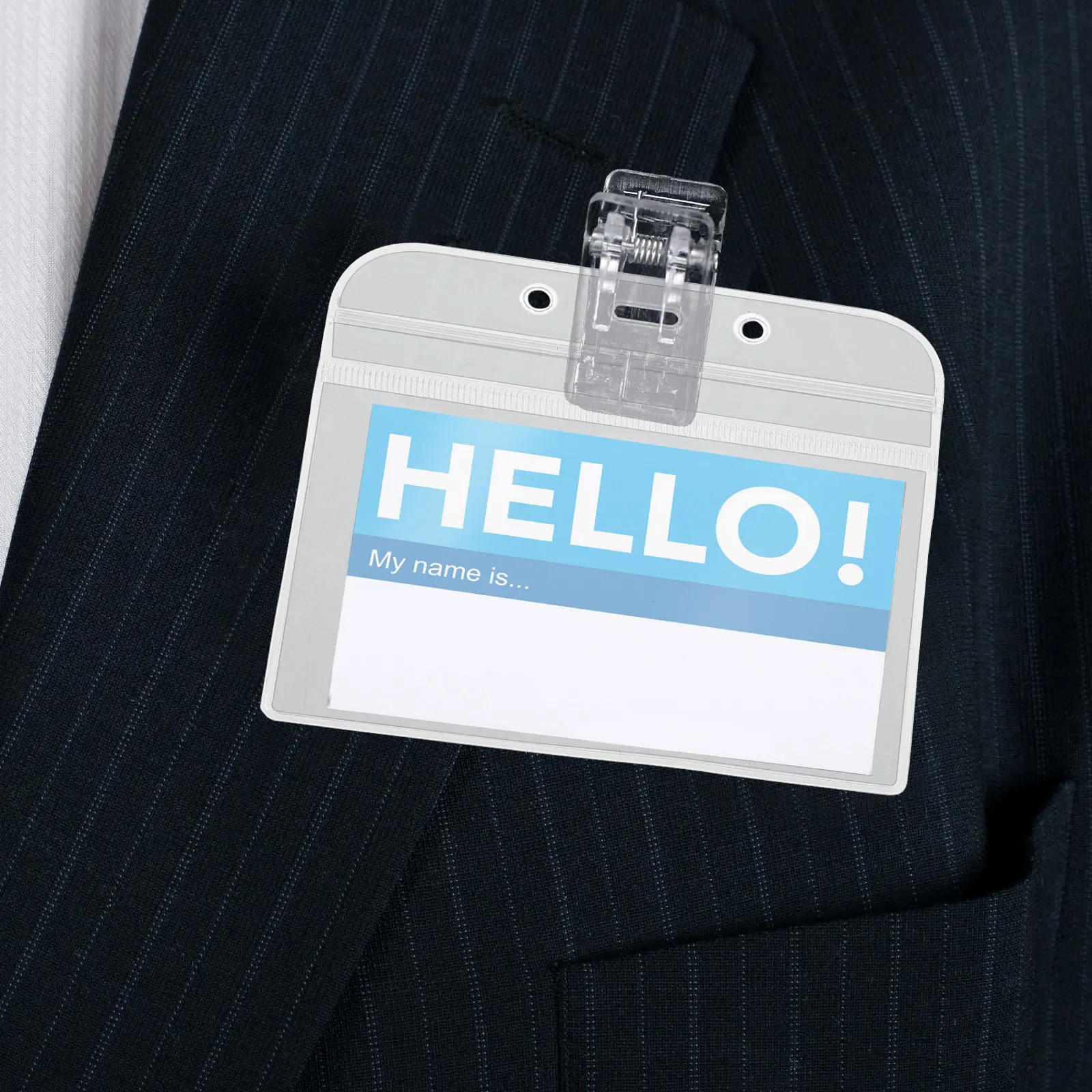 

50pcs Badge Name Tag Clip Adhesive Photo Hanging Spring Office Trade Show Convention Wall Decor Id Card Holder Plastic File