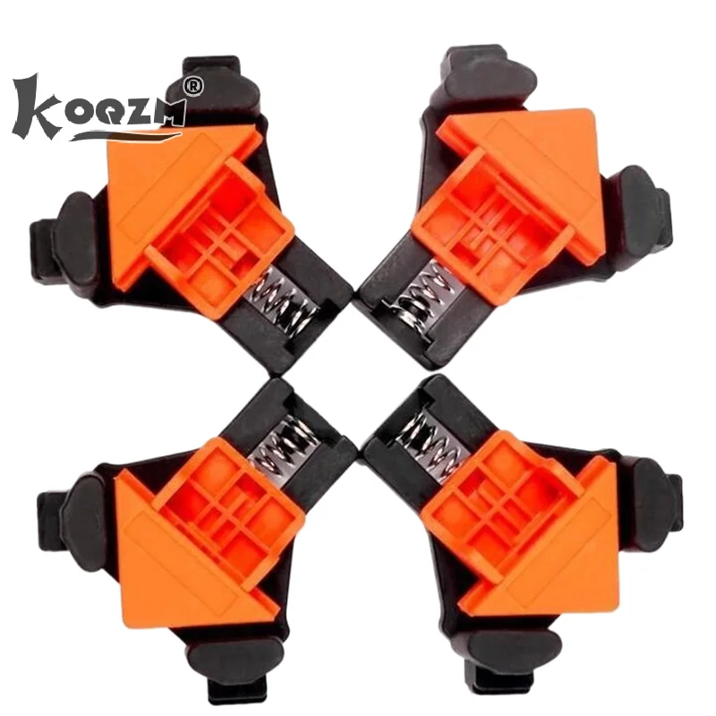 4pc Portable Right Angle Woodworking Clamp Spring Clamping Woodworking 90 Degree Locator Electric Tool Accessory Set