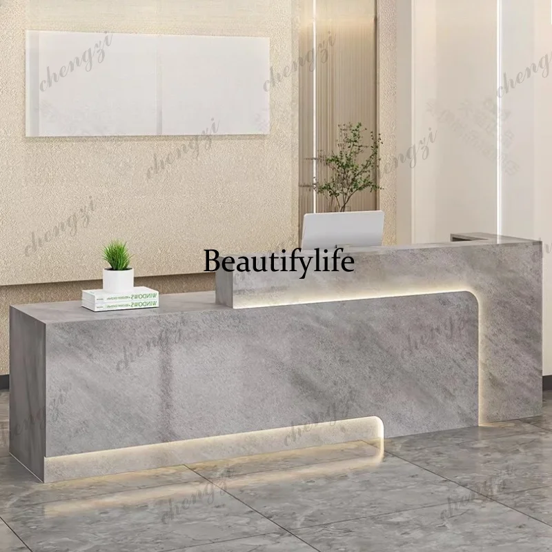 Modern Beauty Reception Desks Luxury Design Minimalist Aesthetic Reception Desks Company Unique Mostrador Commercial Furniture