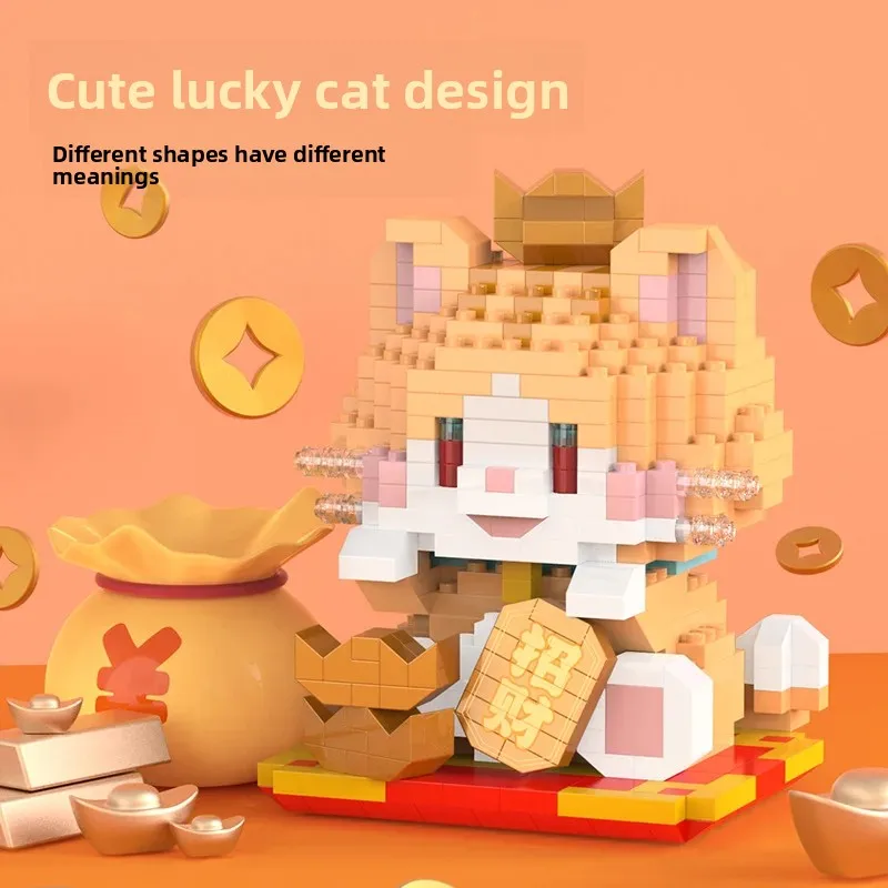 Animal Mini Blocks Construction Set for Children Girls 7 to 10 Years Old Cat Micro Building Blocks Toy for Kids Boys Games Child