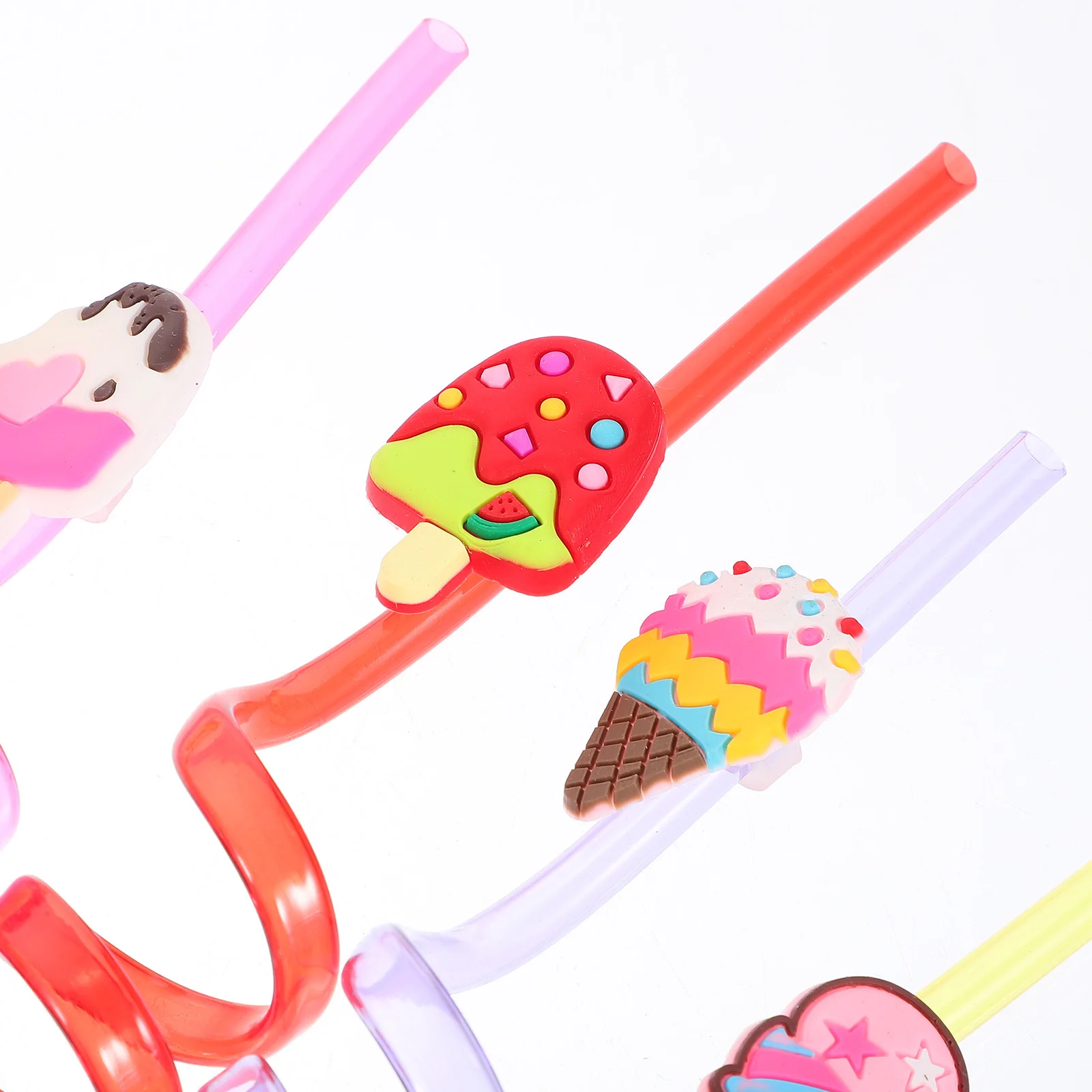 

8Pcs Birthday Party Straws Reusable Creative Twisting Straws for Milk Juice Smooth Inner Easy Clean Birthday Party Straw