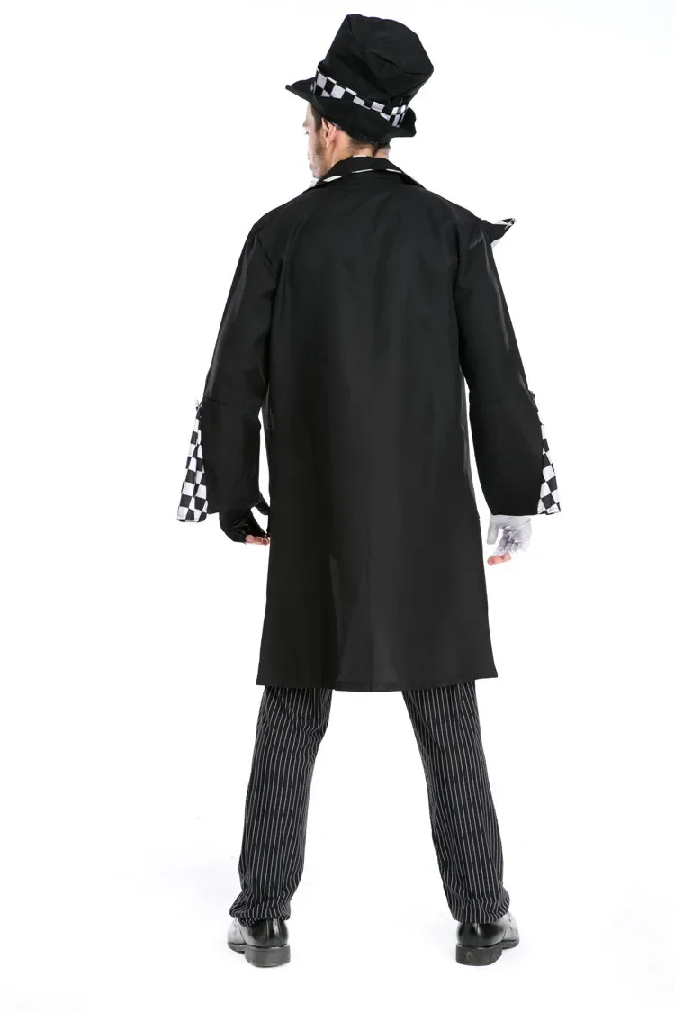 Adulto homem chapeleiro louco traje halloween fantasia festa cospaly fantasia vestido