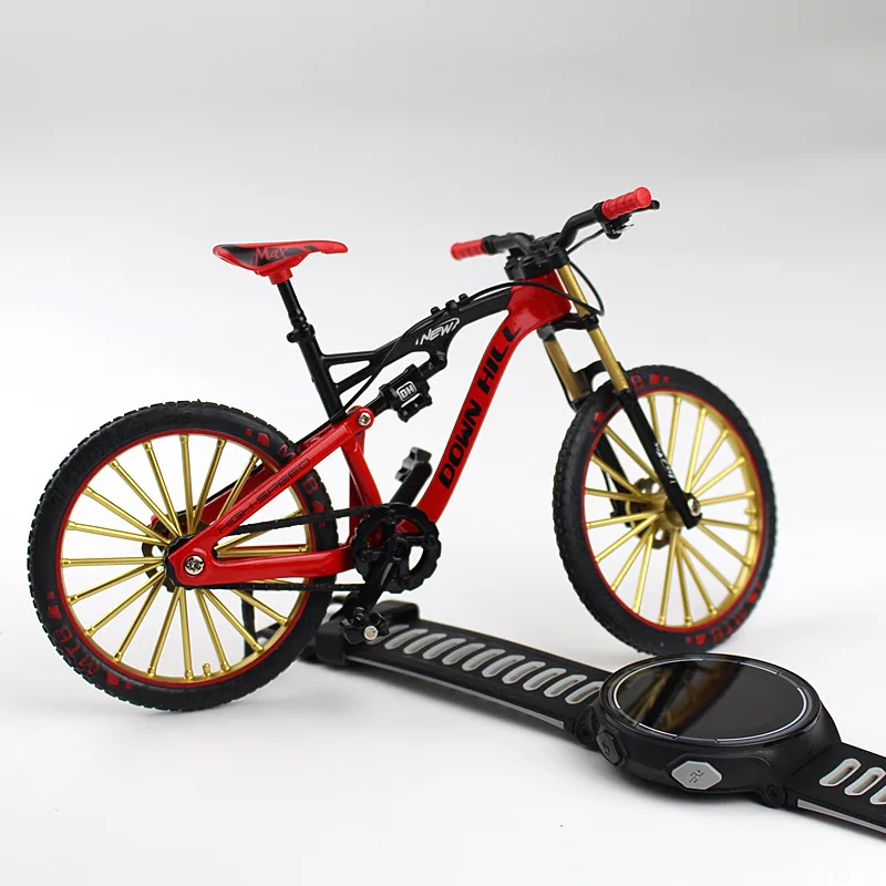 1:10 Mini modello di bicicletta in lega pressofuso in metallo dito da corsa Mountain Bike piegato giocattoli da ciclismo per bambini B359