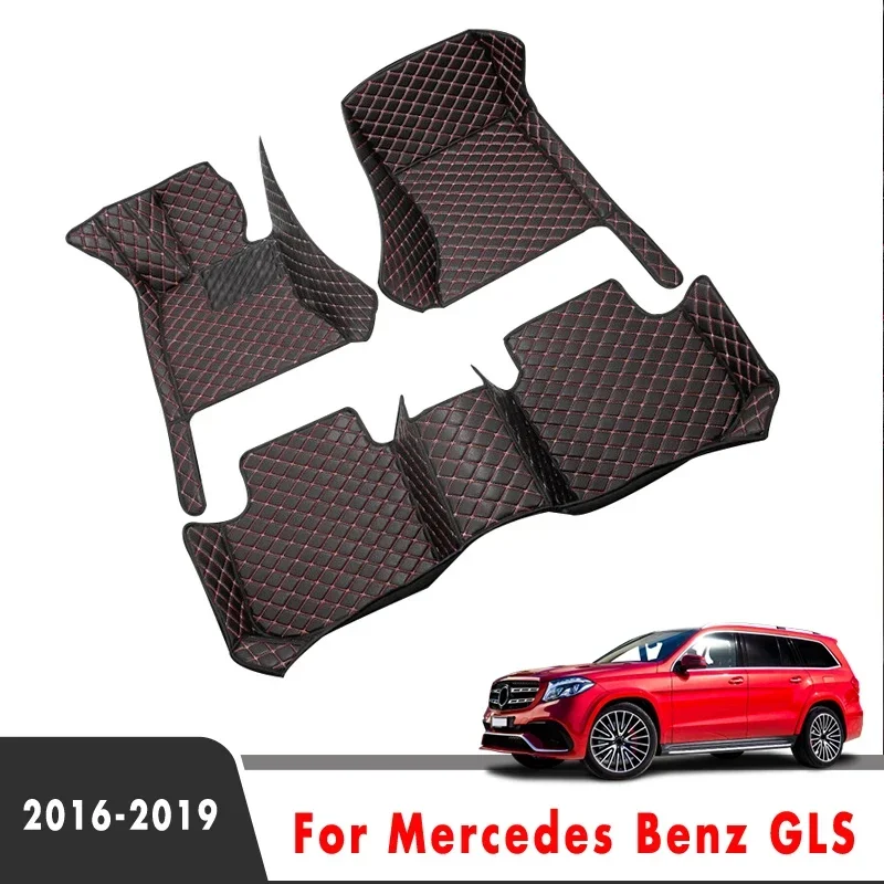 Car Floor Mats For Mercedes Benz GLS 2019 2018 2017 2016 (5 Seats) GLS350 GLS400 GLS450 GLS500 GLS550 Foot Carpets Accessories