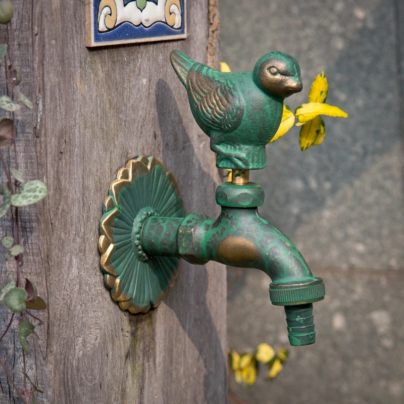 Garden faucet All-copper animal single cooling Outdoor antifreeze and sun protection Patio balcony Mop into wall sparrow free sh