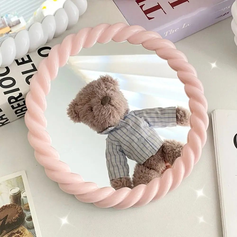 Creative Cartoon Makeup Mirror Round Square Dressing Table Mirror Wall Hanging Cream Style Folding Princess Mirror