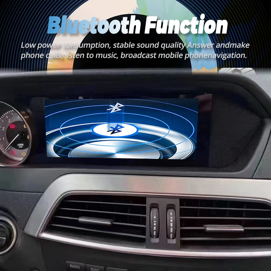 Layar Qualcomm CarPlay 8.8imch untuk Mercedes Benz C-class W204 NTG 4.5 Android 13 Pemutar DVD Multimedia Unit Kepala DSP GPS