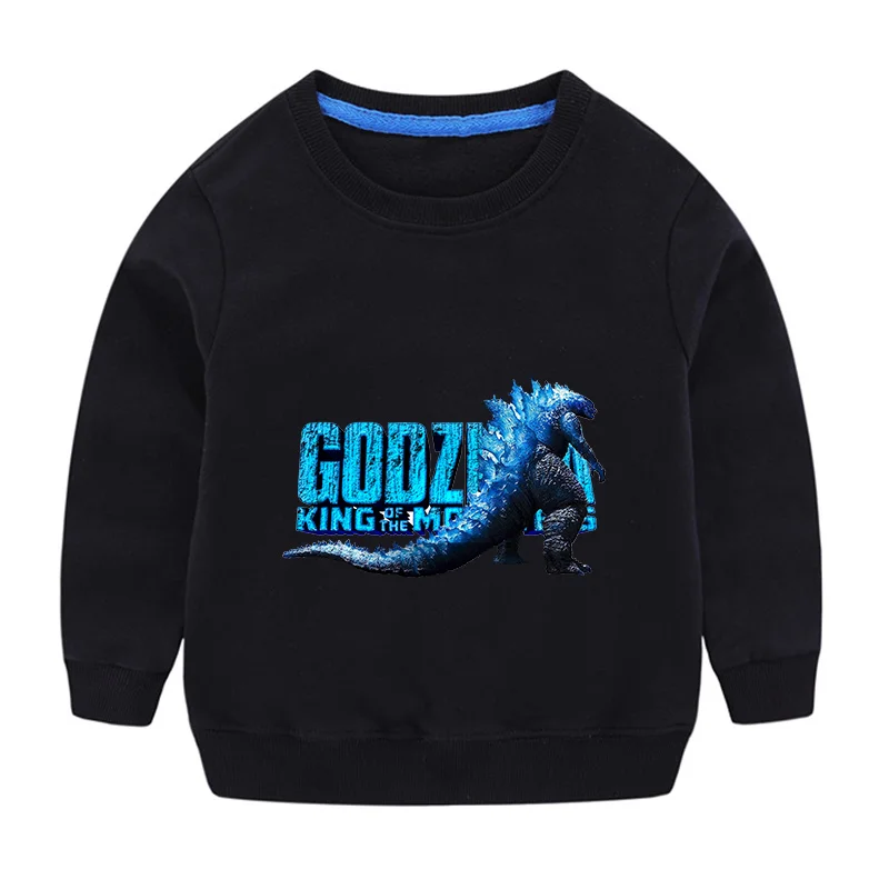 Godzilla Sweatshirt Cotton Long Sleeve Clothes Boys Tops Clothes Cool Children O-neck Sweatshirts High Quality Birthday Gifts